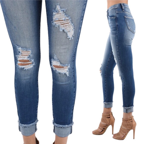 NWT KanCan Sharon-Soto Cuffed Ankle Skinny Jeans - Picture 2 of 6